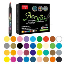 Acrylic Paint Brush Pen Soft Tip 36 Colors