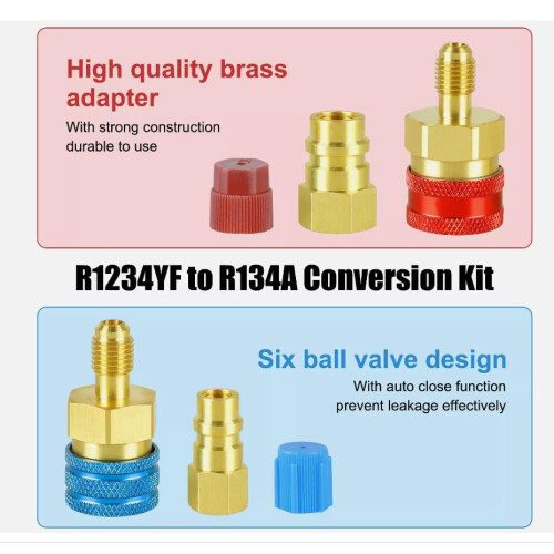 R1234YF quick couplers kit for R134A conversion 2 pcs 1