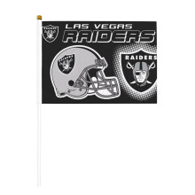 Raiders double-sided hand-waved mini flag 5.5x8.2 in