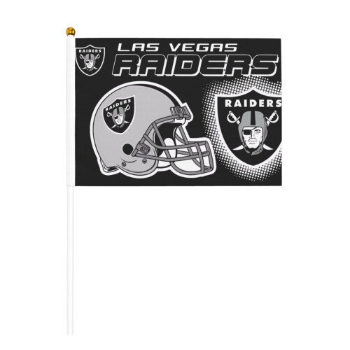 Raiders double-sided hand-waved mini flag 5.5x8.2 in
