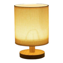 Lampe de chevet Chmadoxn, abat-jour rond en tissu, 1 pièce