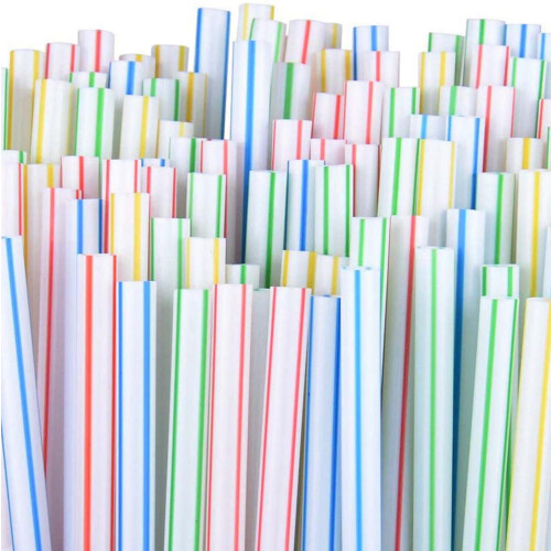 Colorful Plastic Straws Flexible 200 Count