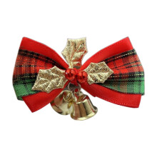 Christmas mini tree bows red green plaid 2.4" x 1.5"