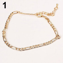 Pulsera de tobillo de cadena de eslabones dorados para mujer (1 unidad)