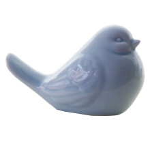 French blue glazed ceramic bird figurine 1 piece