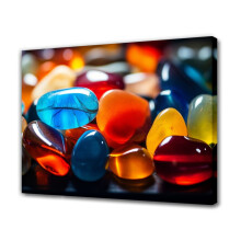 Colorful Glass Beads Macro Poster 16x24 inch