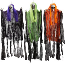 Husfou hanging skeleton ghost decorations 3 pack