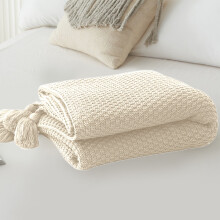 Knitted wool blanket for office naps 27.5x39.4 in
