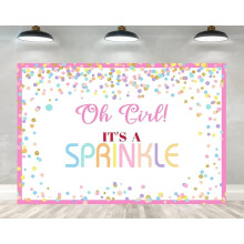 Pink colorful sprinkle donut backdrop Girl Sprinkle theme