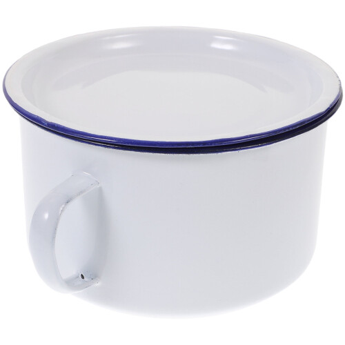 Enamel soup bowl retro handled ramen bowl 1 pc