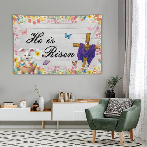 Easter flag tapestry wall decor 5 x 7 ft
