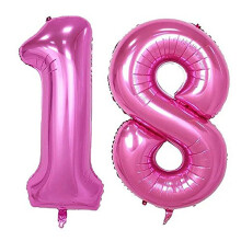 Globo de aluminio Pedty número 18 de 40 pulgadas para decoración de cumpleaños