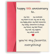 13th Anniversary Gifts for Him or Her Funny Card