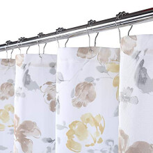 Cortina de ducha con estampado de hojas, 35 x 72 pulgadas, repelente al agua.