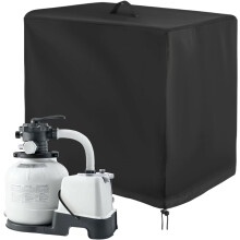Cubierta impermeable para filtro de piscina con bomba de arena para piscinas elevadas.