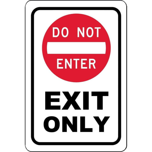 Exit Only Metal Sign 8 x 12 Inch