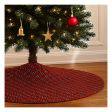 Jupe de sapin de Noël à carreaux tartan 53 pouces