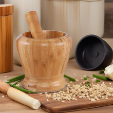 Ensemble mortier et pilon en bois Tongina 12,5 cm