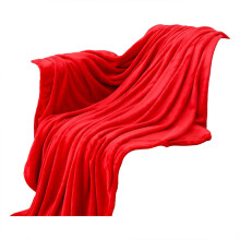 Coperta rinfrescante in flanella di pile di corallo, rossa, confezione da 1
