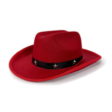 Western-style pork pie hat for kids with star accents