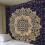 Mandala tapestry black white bohemian wall hanging 1