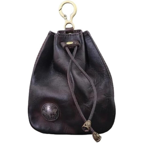 Cowhide Retro Storage Bag Handmade Leather Coin Purse Coffee 1