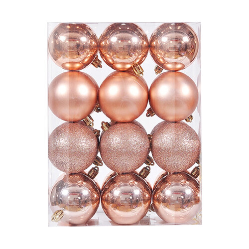 Christmas Tree Ornament Pendant 24PCS 6cm Rose Gold