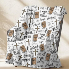 Christian Bible Jesus Throw Blanket Soft Faith Prayer Gift