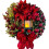 Artificial Christmas Wreath with Red Bow and Battery Candle 1