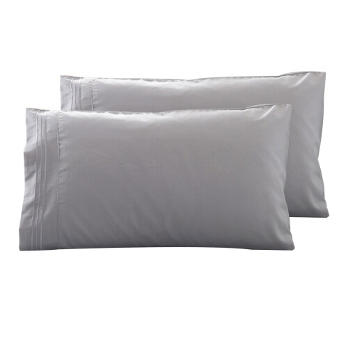 Light Gray King Pillow Cases 20x40 Inch 1800 Thread Count