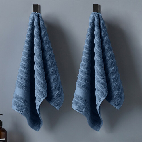 Cotton bath towels wavy striped 75x35 cm 2