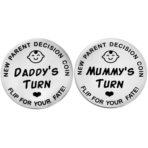 Newborn decision coins for new parents 2 pcs