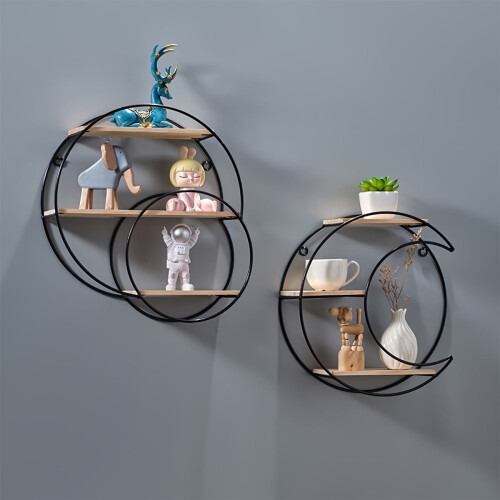 Nordic Iron Wall-Mounted Cubby Shelf 3-Tier