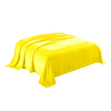 Microfiber flannel blanket for couch or bed, yellow, 1 piece