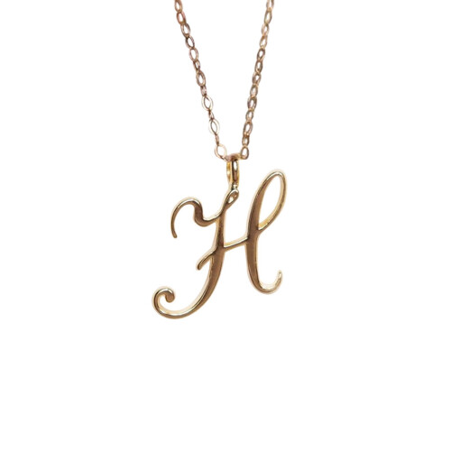 Collier clavicule en or YUEHAO avec initiale en anglais