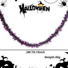 Decor suspendat din lână cu craniu de dovleac de Halloween, 2 m