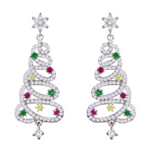 Boucles d'oreilles pendantes sapin de Noël - Cadeau de Noël