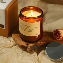 Bougie parfumée au vétiver et au musc, cire de soja, 100 g