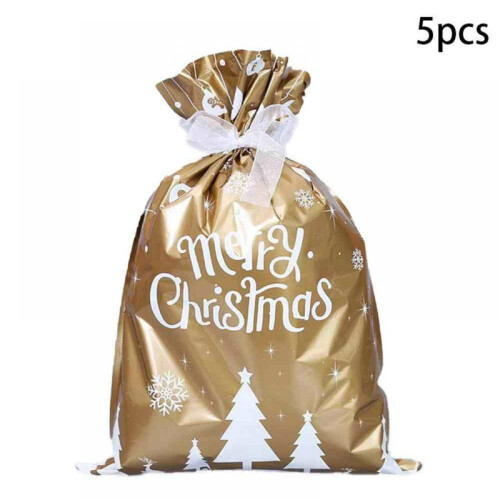 Sacs cadeaux de Noël à cordon, lot de 12
