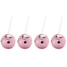Verre à cocktail Flash Ball avec paille pour soirée en boîte de nuit