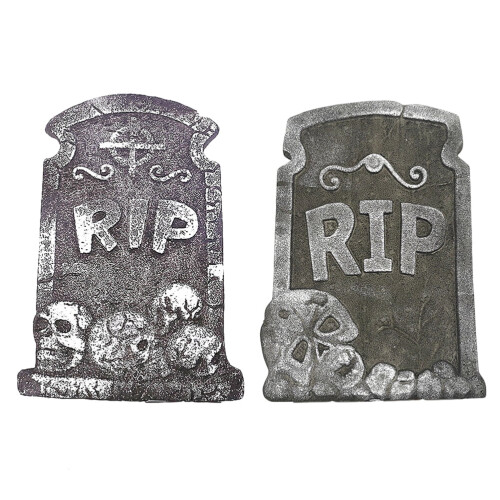 Ensemble de 2 figurines de pierre tombale d'Halloween OUNONA