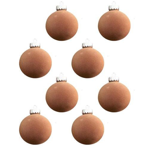 Samtbeflockte Weihnachtskugeln, 8 cm (3,14 Zoll), 8er-Pack
