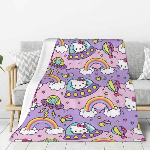 Hello Kitty fleece deken, superzacht, 50" x 40"
