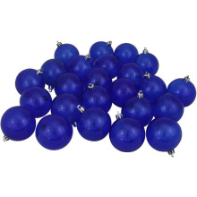 Blue Transparent Shatterproof Christmas Balls 32 pcs 3.25