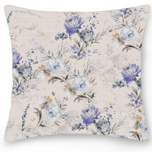 Cotton Linen Pillow Case Floral Print Double-Sided