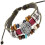 Pulseira vintage boêmia com miçangas, cordão de cânhamo e várias camadas. 1