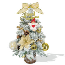 Gold Mini Christmas Tree 24 Inch with LED Lights and