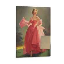 Impression sur toile de Gil Elvgren, style pin-up, 30 x 45 cm