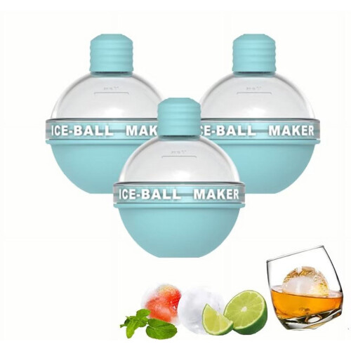 Clear Ice Ball Maker Silicone Mold 2.5 Inch 3 Pack