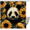Perdea de duș impermeabilă cu floarea-soarelui Panda, 152x183 cm 1